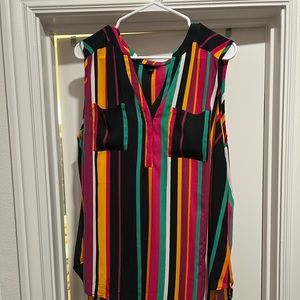 High low striped tank